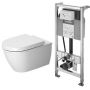 Zestaw Duravit Darling New miska WC wisząca z deską wolnoopadającą biała i stelaż podtynkowy DuraSystem (2545090000, 0069890000, WD1001000000) zdj.1