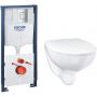 Zestaw Grohe Solido stelaż podtynkowy WC z przyciskiem Even chrom i miska WC Bau Ceramic Bundle wiszącą z deską wolnoopadającą (39930000, 39899000) zdj.1