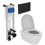 Zestaw Ideal Standard i.Life O combi-Pack miska WC z deską wolnoopadającą i stelaż podtynkowy z przyciskiem spłukującym czarnym ( E233267, T572501, R0121A6) zdj.1