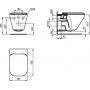 Ideal Standard Tonic II miska WC wisząca Aquablade z deską wolnoopadającą K316701 zdj.2