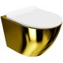 LaVita Sofi Slim Gold/White miska WC wisząca bez kołnierza z deską wolnoopadającą złoty/biały zdj.1
