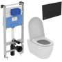 Zestaw Ideal Standard i.Life O combi-Pack miska WC z deską wolnoopadającą i stelaż podtynkowy z przyciskiem spłukującym czarnym (R020467, T572501, R0121A6) zdj.1