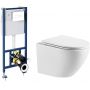 Omnires Ottawa miska WC z deską wolnoopadającą biały oraz stelaż podtynkowy z przyciskiem biały połysk OTTAWASETBPBP zdj.1