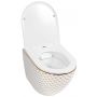 Rea Carlos miska WC wisząca bezrantowa z deską wolnoopadającą biały/złoty REA-C5100 zdj.3