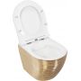 Rea Carlo miska WC wisząca bezrantowa z deską sedesową złoty/biały REA-C6942 zdj.3