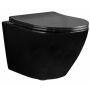 Rea Carlo Mini Rimless miska WC wisząca z deską wolnoopadającą Duroplast/Flat/ZM czarny REA-C8936 zdj.1