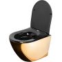 Rea Carlo Mini Rimless Flat miska WC wisząca z deską wolnoopadającą złoty/czarny REA-C8990 zdj.4