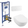 Zestaw Villeroy & Boch Subway 2.0 Combi-Pack stelaż podtynkowy miska WC wisząca z deską i przycisk biały ( 92242700, 5614R2R1, 92249068) zdj.1