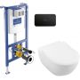 Zestaw Villeroy & Boch Subway 2.0 Combi-Pack stelaż podtynkowy miska WC wisząca z deską i przycisk czarny (92242700, 5614R2R1, 922490AN) zdj.1