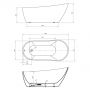 Aqualine Tisa wanna wolnostojąca 150x75 cm owalna akrylowa biała E1575 zdj.2