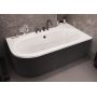 Zestaw Besco Avita wanna narożna 150x74,7 cm z obudową prawa biały/czarny (#WAV150NP, OAV150NSC) zdj.1