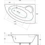 Zestaw Besco Natalia wanna narożna 150x100 cm prawa z obudową (#WAN150NP, OAN150NP) zdj.3