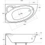 Besco Finezja Nova wanna narożna 139,5x94,5 cm lewa biała #WAF-140-NL zdj.2