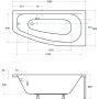 Zestaw Besco Luna wanna narożna 150x80 cm prawa z obudową (#WAL150NP, OAL150NP) zdj.3
