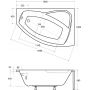 Zestaw Besco Rima wanna narożna 160x100 cm prawa z obudową (#WAR160NP, OAR160NS) zdj.3
