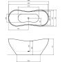 Besco Viya wanna wolnostojąca 158x70,5 cm owalna dwukolorowa #WMD-160-VZ zdj.2
