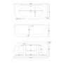 Corsan Intero wanna narożna 160x75 cm owalna biała E230LPWH zdj.2