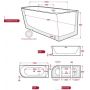 Corsan Intero wanna przyścienna 170x73 cm owalna biała E230XLPWH zdj.2