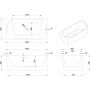 Invena Astri wanna przyścienna 160x80 cm owalna biała AN-03-16L zdj.3
