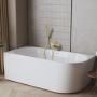 Invena Astri wanna przyścienna 160x80 cm owalna biała AN-03-16L zdj.4