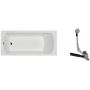 Zestaw Koło Perfect wanna prostokątna 150x75 cm z zestawem odpływowo-przelewowym Geberit chrom (XWP1050000, 150520216) zdj.1