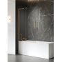 New Trendy Smart Gold Brushed parawan nawannowy 120 cm 2-częściowy złoty szczotkowany/szkło przezroczyste EXK-7789-WL zdj.1