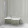 Oltens Langfoss Sela zestaw wanna prostokątna 140x70 cm akrylowa biała z parawanem nawannowym 115 cm 2-częściowy chrom 18000000 zdj.2