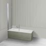 Oltens Langfoss Sela zestaw wanna prostokątna 140x70 cm akrylowa biały mat z parawanem nawannowym 115 cm 2-częściowy chrom 18000900 zdj.2
