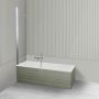 Oltens Langfoss Sela zestaw wanna prostokątna 150x70 cm akrylowa biała z parawanem nawannowym 115 cm 2-częściowy chrom 18001000 zdj.2