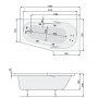 Wanna asymetryczna 140 x 75 cm prawa + nogi Poolspa Gala PWAL210ZN000000 zdj.3