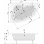 Wanna narożna prawa 150 x 100 cm z hydromasażem PN1 Standard Poolspa Klio Asym PHAC310PN1C0000 zdj.3