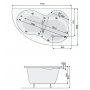 Wanna asymetryczna 170 x 105 cm prawa z hydromasażem EFFECTS NAVI + pakiet RUMBA Poolspa Mistral PHA4T10SEHC1706 zdj.3