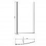 Parawan nawannowy do wanny lewej 153 x 90 cm Poolspa Mistral PKAU70000000000 zdj.2