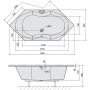 Polysan Tokata wanna sześciokątna 136x136 cm biała 17111 zdj.2
