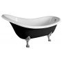 Polysan Brixton wanna wolnostojąca 174x83 cm owalna biała/czarna 94827 zdj.1