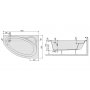 Wanna asymetryczna prawa 85 x 150 cm WAP/EKOPLUS+ST18 Sanplast Eko Plus 610-131-0260-10-000 zdj.2
