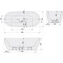 Sanplast Luxo wanna wolnostojąca 180x80 cm owalna biała 632-370-1380-01-000 zdj.2
