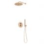Zestaw Oltens Katla bateria podtynkowa termostatyczna z deszczownicą 30 cm Vindel i kompletem prysznicowym Ume miedź szczotkowana 36608610 zdj.1