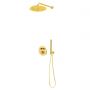 Zestaw Oltens Onega bateria podtynkowa termostatyczna z deszczownicą 30 cm Vindel i kompletem prysznicowym Ume złoto szczotkowane 36617810 zdj.1