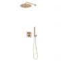 Zestaw Oltens Onega (S) bateria podtynkowa termostatyczna z deszczownicą 30 cm Vindel  i kompletem prysznicowym Ume miedź szczotkowana 36620610 zdj.1