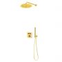 Zestaw Oltens Onega (S) bateria podtynkowa termostatyczna z deszczownicą 30 cm Vindel  i kompletem prysznicowym Ume złoto szczotkowane 36620810 zdj.1