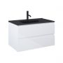 Zestaw Oltens Vernal umywalka z szafką 80 cm czarny mat/biały połysk 68037000 zdj.1