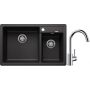 Blanco Legra 8 zlewozmywak 78x50 cm z Silgranit antracyt z Blanco Mida bateria kuchenna stojąca chrom (526224, 517742) zdj.1