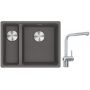 Franke Maris MRG 160-34-15SBL zlewozmywak 52x40 cm Fragranite kamienny szary z baterią kuchenną Atlas Neo Sensor stal szlachetna (1250687270, 1150625523) zdj.1