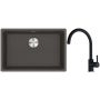 Franke Maris MRG 110-62 zlewozmywak granitowy 65,3x43,3 cm łupkowy szary z baterią kuchenną Lina onyx (1250716376, 1150626020) zdj.1