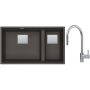 Franke Kanon KNG 120-46-21 zlewozmywak granitowy 76x46 cm łupkowy szary z baterią kuchenną Eos Neo stal szlachetna (1250716373, 1150590045) zdj.1