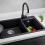 Blanco Legra 8 zlewozmywak 78x50 cm z Silgranit czarny z Oltens Litla bateria kuchenna stojąca czarny mat (526223, 35204300) zdj.5