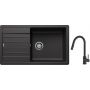 Blanco Legra XL 6 S zlewozmywak 86x50 cm z Silgranit antracyt z Oltens Litla bateria kuchenna stojąca czarny mat (523326; 35204300) zdj.1