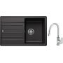 Blanco Legra 45 S zlewozmywak 78x50 cm Silgranit antracyt z Oltens Lista bateria kuchenna stojąca z wyciąganą wylewką chrom (522201;35202100) zdj.1