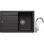 Blanco Legra 45 S zlewozmywak 78x50 cm Silgranit antracyt z Blanco Mida bateria kuchenna stojąca chrom (522201; 517742) zdj.1